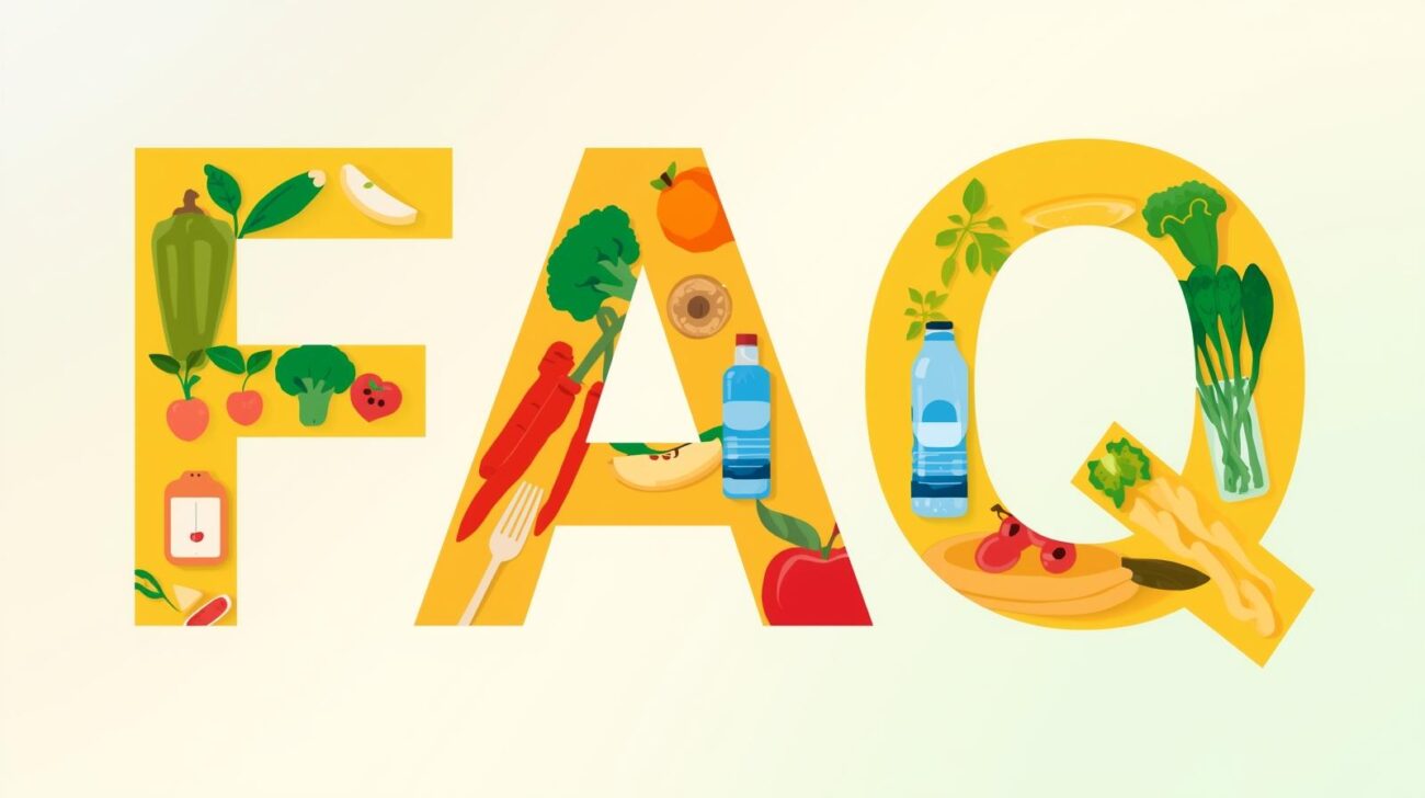 FAQs about Lizzo’s weight loss diet with health-related graphics.